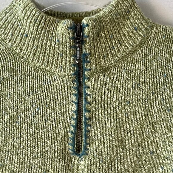 Women's Woolrich Aloe Heather Green Sweater, 1/4 Zip, Size Large, #9624, EUC! - Picture 5 of 15